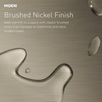 Moen Home Care Bathroom Safety 16 Inch Designer Stainless Steel Handicap Grab Bar for Bathtub and Shower, Concealed Screws, Brushed Nickel, LR8716D3BN