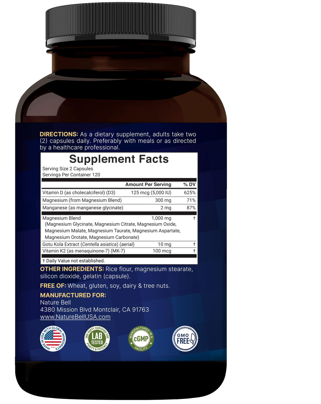 NatureBell 12-in-1 Magnesium Complex 1000mg, 4-Months Supply – Magnesium Glycinate, Citrate, Taurate, Malate, & More – High Absorption Formula for Men & Women – Chelated & Purified – 240 Capsules