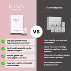 Glov Beauty Micro Infusion System for Face & Lips – 0.25mm 24k Gold Cosmetic Facial Stamp with Hyaluronic Acid, Collagen Peptides & Licorice Root Serum Ampoules (2x Infusion Application, 6x Serums)