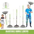 Adjustable 65 Inch Long 18 Inch Wide Garden Rake, 25 Tines Metal