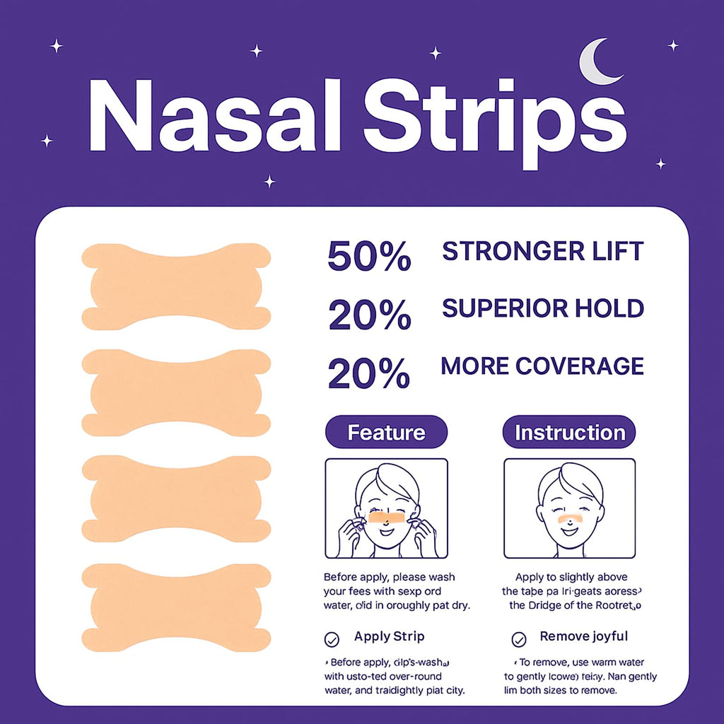 Extra Strength Nasal Strips for Snoring and Nasal Congestion Relief,Drug-Free Breath Better Nose Strips with Strong Adhesive,50% Stronger Lift,Clear Comfortable Design for Sensitive Skin,60 PCS