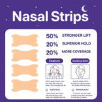 Extra Strength Nasal Strips for Snoring and Nasal Congestion Relief,Drug-Free Breath Better Nose Strips with Strong Adhesive,50% Stronger Lift,Clear Comfortable Design for Sensitive Skin,60 PCS