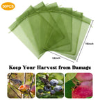 Unves Fruit Protection Bags, 12" x 16" Fruit Tree Netting Mesh Bag, 50 Pcs