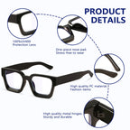 YDAOWKN Oversized Blue Light Blocking Glasses for Woman Rectangle Frame Fashion Chic Preppy Anti Eyestrain