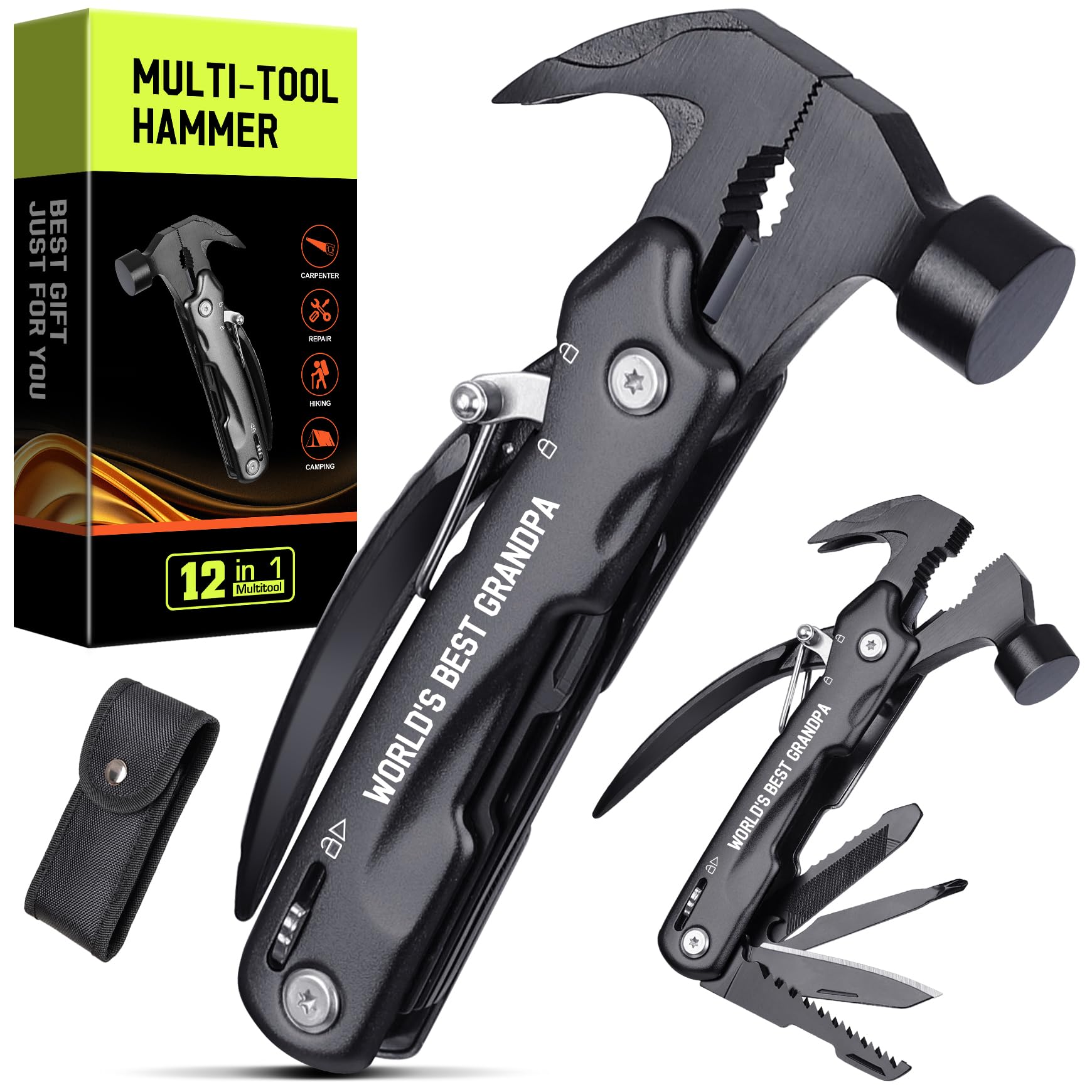 Gifts for Grandpa on Fathers Day - Grandpa Gifts, Best Grandfather Gift - Christmas Birthday Gift for Grandfather - Grandpas Perfect Christmas Presents, Grandparents Presents, Multitool Hammer