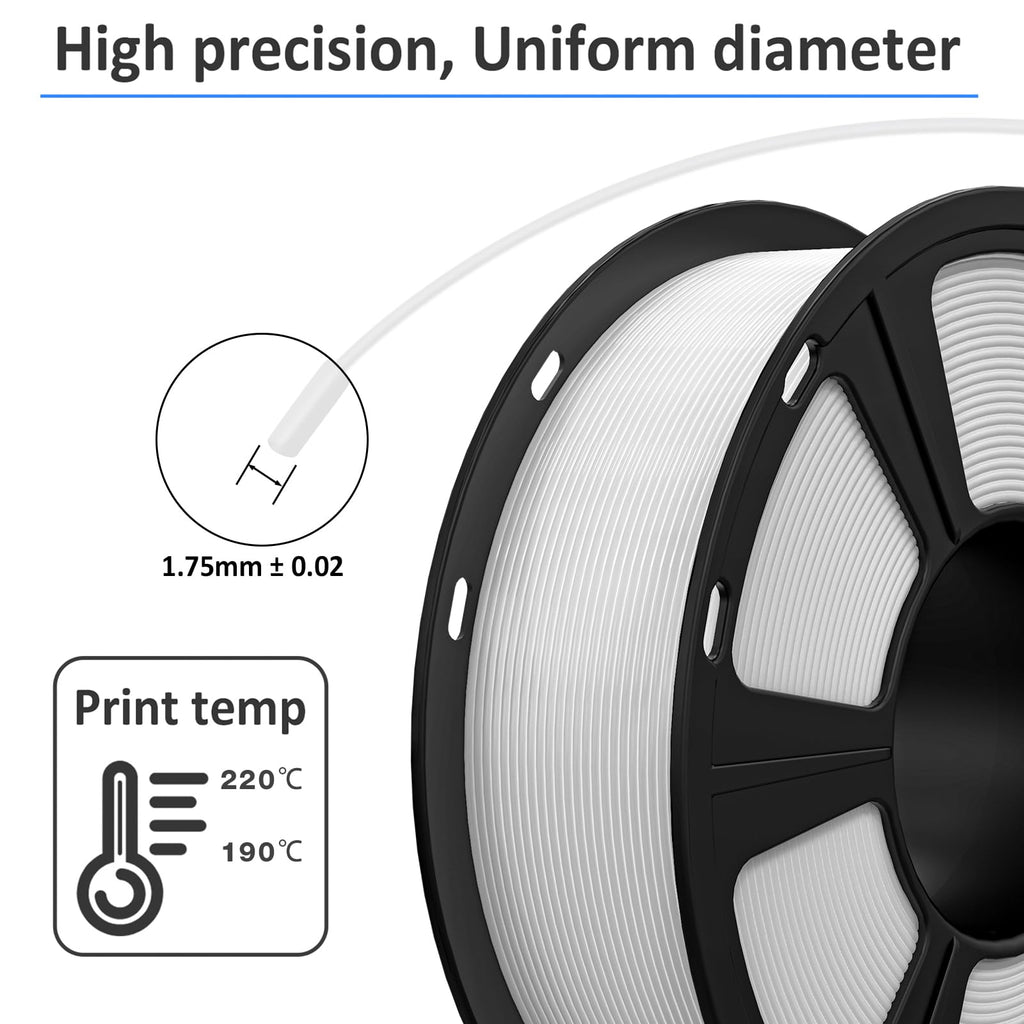 GIANTARM PLA Filament,Matte White 3D Printer Filament 1.75mm, Matte PLA 1KG Spool(2.2lb),Dimensional Accuracy +/- 0.02 mm,3D Filament for Bambu Lab