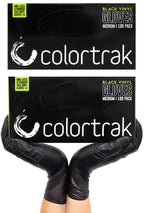 Colortrak Black Vinyl Gloves, Disposable Latex-Free & Powder-Free Hair Color Gloves for Chemical Processing & Salon Services, 1000 Count (10 Boxes), Large