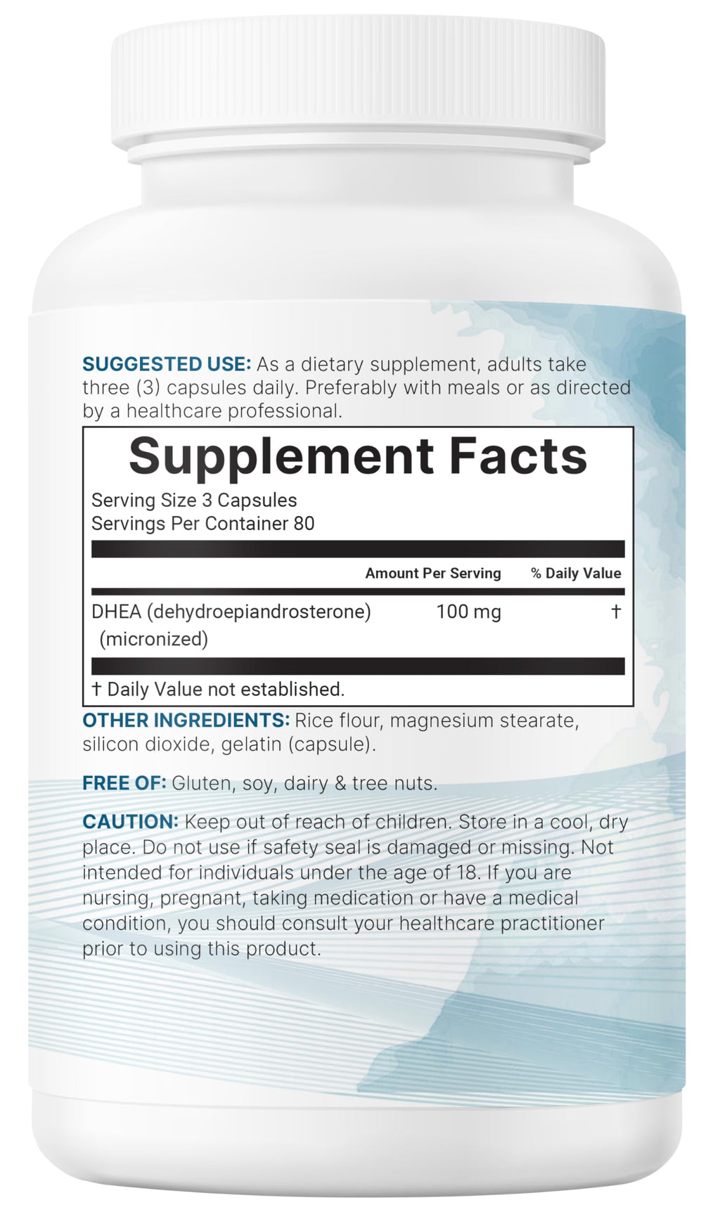 Micro Ingredients DHEA 100 mg Per Serving, 240 Capsules | Micronized DHEA Supplement for Women & Men | Non-GMO, Gluten Free, Soy Free