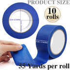 Painters Tape 2 Inch Wide, 10-Packs Blue Painters Tape for General Purpose Use, 2 Inches X 55 Yards X 10 Rolls, 550 Yards in Total
