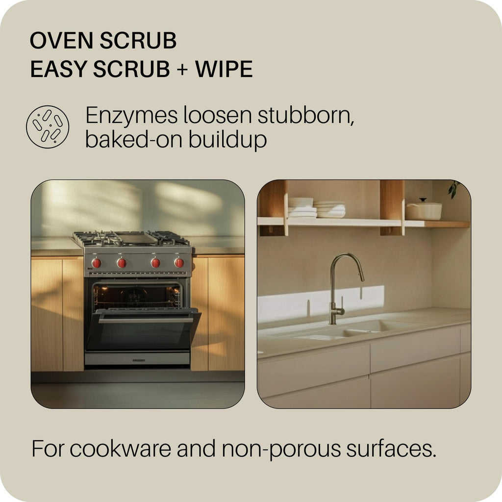 Oven Cleaning Kit: Natural Oven Cleaner and Kitchen Cleaner | Heavy Duty Oven Cleaner & Oven Rack Cleaner Kit | Fume-free & Safe to Clean All Ovens (Unscented) | Refillable Plastic Jar & Bottle