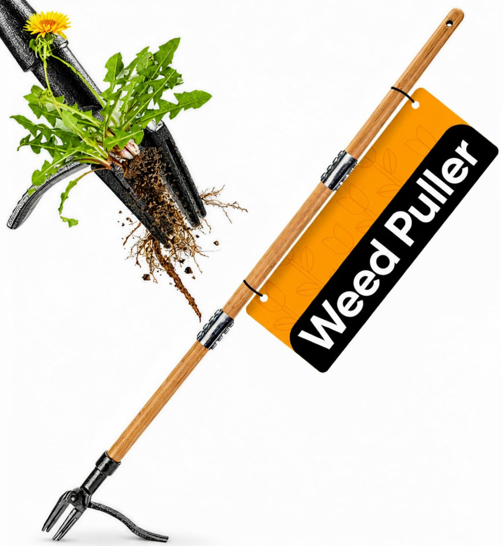 Craft911 Stand Up Weed Puller Tool with Long Handle - Dandelion Weeding Tool, No More Bending