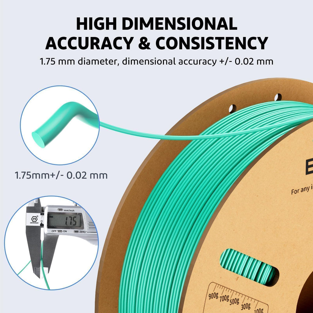 ELEGOO PLA Plus 3D Printer Filament 1.75mm White 1KG, Tougher & Stronger