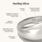 JTV Sterling Silver & 18k Yellow Gold Over Sterling Silver 5mm Polished & Textured Infinity Ring