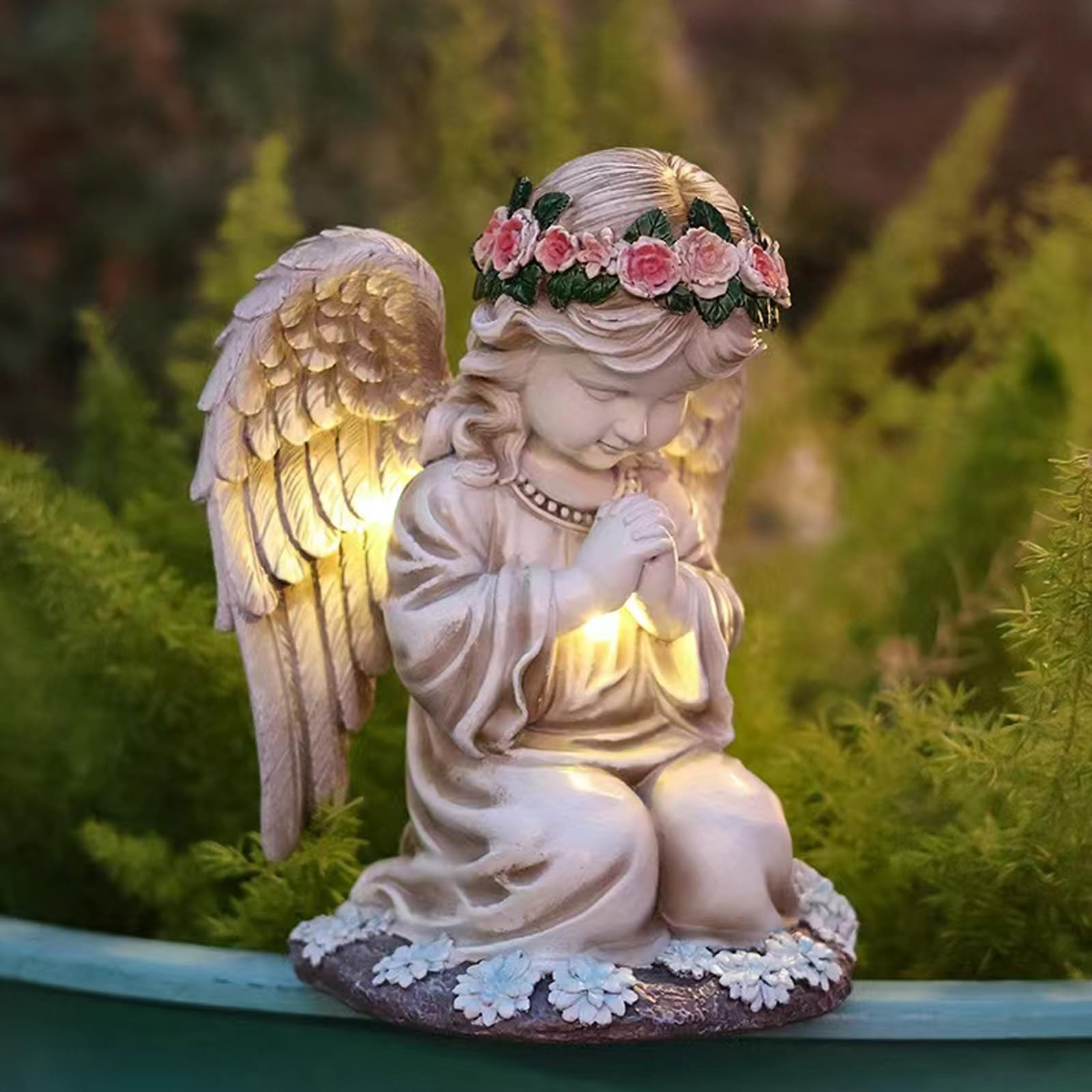 Solar Angel Garden Statues Outdoor,Garden Angel,Praying Angels Figurines
