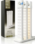 EZVALO Under Cabinet Lighting with Charging Station, 8 inch Motion Sensor Light Indoor, 1100mAh Rechargeable LED Light, 3 Color Temperatures, Dimmable Counter Lights for Kitchen, Closet, Stair (3Pack)