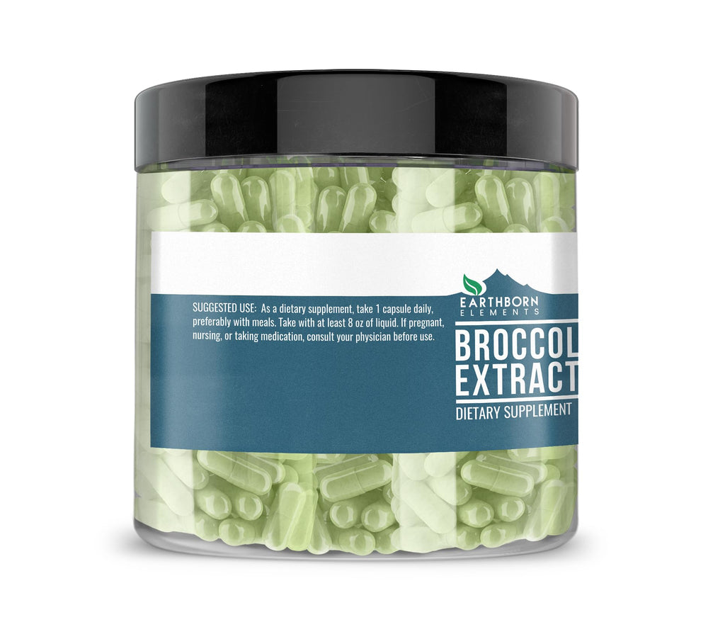 Earthborn Elements Broccoli Extract 200 Capsules, Pure & Undiluted, No Additives