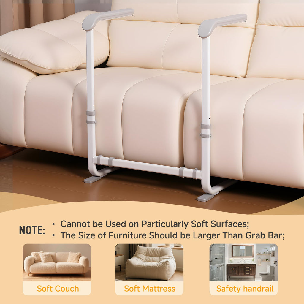 Bogural Couch Stand Assist with Handrails, Width and Height Adjustable Stand Assist Aid for Elderly, Up to 400 LBS, Sofa and Chair Lift Assist Devices for Seniors, Disabled and Patients, Gray