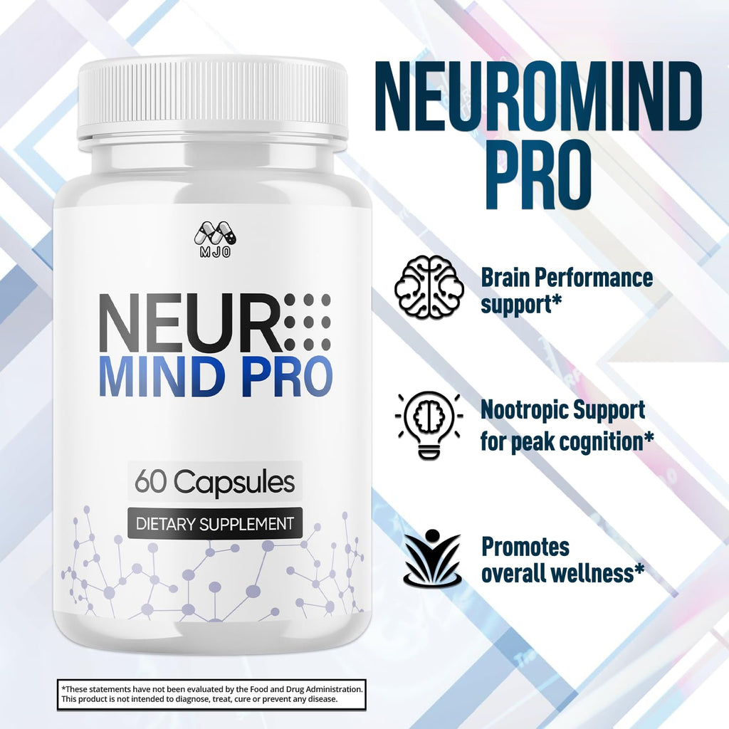 (2 Pack) Neuro Mind Pro Capsules, Official NeuroMind Pro Brain Health Pills with All Natural Ingredients, Brain Health and Wellness Supplement with Premium Vitamins for Women and Men (120 Capsules)