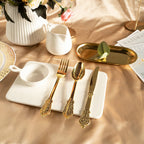 N9R 300pcs Gold Plastic Silverware Dinnerware Flatware- Heavyweight Plastic Cutlery Set, 100 Forks, 100 Spoons, 100 Knives, Gold Utensils for Party, Thanksgiving, Christmas