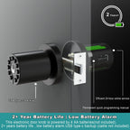 BOTHSTAR Keypad Door Knob with Key,Keyless Entry Door Lock, Code Locks Door Knob, Auto Lock,50 User Code,Easy to Install,for Home,Office,Hotel,Bedroom,Garage,No Deadbolt