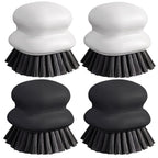 Dish Brush with Handle, Kitchen Scrub Brushes for Cleaning, Dish Scrubber with Nylon bristles for Sink, Pots, Pans(2Pack Black +2Pack White)
