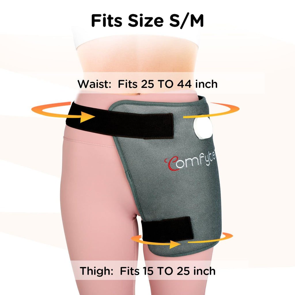 Comfytemp Heating Pad for Hip & Lower Back - Soothing Heat Wrap for Waist, Thigh & Hip Support, 3 Temperature Settings, 2H Auto-Off (Gray, S/M)