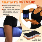 Shyyween 4 Pcs Thigh Wraps & Arm Trimmers Set Thigh and Arm Sweat Bands Slimmer Leg Wrap Compression for Weight Loss(Black and Blue)