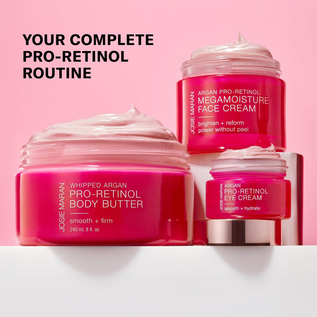 Josie Maran Whipped Argan Pro-Retinol Body Butter - Ultra-Hydrating Retinol Body Cream with Air-Whipped 100% Pure Argan Oil - Smooth, Soothe & Improve the Look of Fine Lines - Unscented (8 Oz)