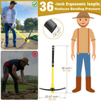 NAUKII 36 Inch Pick Mattock – Heavy Duty Rail Steel Garden Hoe with Fiberglass Handle, 2 in 1 Adze Hoe & Pick Axe for Digging, Landscaping, Yard Work, Outdoor