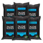 DUDE Wipes Unscented Travel Wipes - 6 Packs of 18 (108 Count) - Extra-Large Adult Flushable Wipes for Sensitive Skin - Infused with Vitamin E and Aloe - Septic and Sewer Safe
