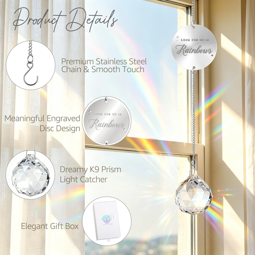Mooncraftlogy Memorial Gift for Loss of Loved One, Light Crystal Suncatcher