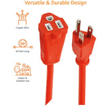 Amazon Basics 50-Foot 3-Prong Indoor/Outdoor Extension Cord, Heavy-Duty, 13 Amps, 1625 Watts, 125 VAC, Orange