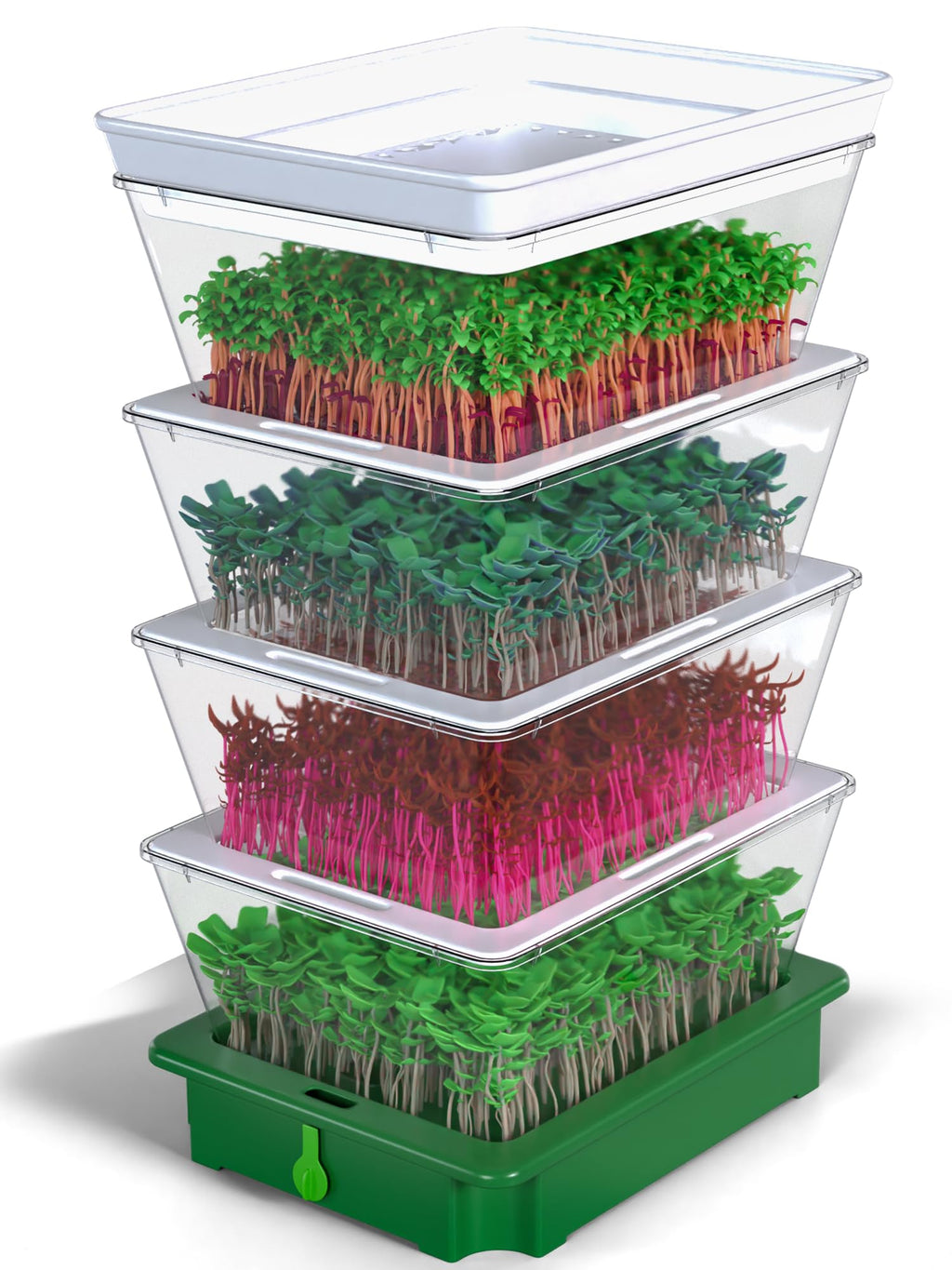 Sprouting Trays - 4-Tier Seed Sprouter with Drain Spout