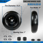 4.80/4.00-8 Solid Wheel with 1" Bore, 4.80-8 Tire with 3" Centered Hub - Complete Kit Includes Bearings & Spacers - for Wheelbarrow Log Splitter Wheel Barrel Yard Cart Garden Wagons - 2Pack
