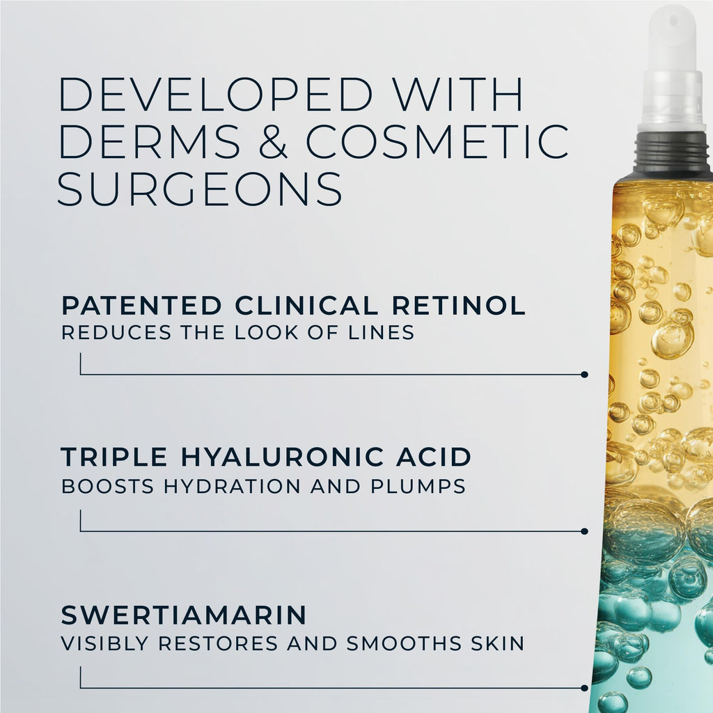 RoC Derm Correxion Fill + Treat Advanced Retinol Serum, Wrinkle Filler Treatment with Hyaluronic Acid for Crow's Feet, 11 Wrinkles, & Laugh Lines, (.5 fl oz) with Retinol Packette (Packaging May Vary)