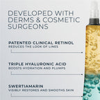 RoC Derm Correxion Fill + Treat Advanced Retinol Serum, Wrinkle Filler Treatment with Hyaluronic Acid for Crow's Feet, 11 Wrinkles, & Laugh Lines, (.5 fl oz) with Retinol Packette (Packaging May Vary)