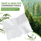 Fancyou Compressed Towel Tablets 200 Count, Thicken Disposable Face Towel with 2 Carry Cases, Biodegradable & Compact, Cotton Clean Face Towels for Outdoor Camping Hiking Travel Gym BBQ Home