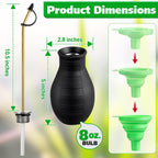 Diatomaceous Earth Powder Duster, 8OZ Garden Powder Applicator Dispenser with Long Metal Tube, Bulb Duster Sprayer for Home Organic Gardening Agricultural Supply (Black,1 Pack)