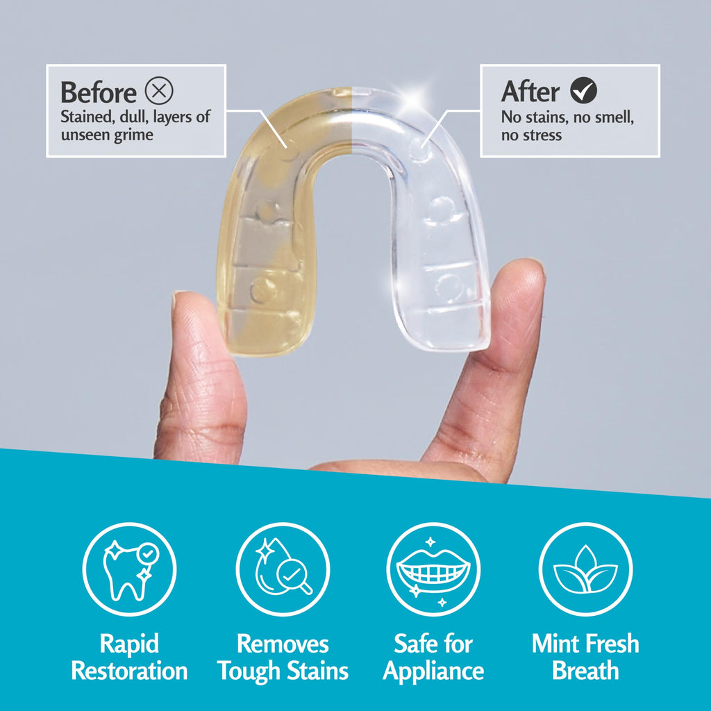 Retainer Cleanser Tablets Invisalign Cleaner, Removes Odors Discoloration Stains and Plaque 4 Month Supply Denture Cleansers Retainers Mouth Guards Denture Bath Mint by M3