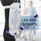 4 Packs Leg Bag Straps(Blue), Urine Drainage Bag Strap Catheter Leg Bag Straps with Soft Elastic Fabric Comfortable Silicone Grips for Men Women