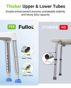 Space-Saving Triangular Shower Chair for Inside Shower, FSA/HSA Eligible 400 lbs Adjustable Shower Stool for Elderly and Disabled, Non-Slip Bathtub Chair with Stable-Bracing, Tool-Free Assembly, White