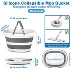 Collapsible Mop Bucket with Handle for Cleaning, 16L(4.2 Gallon) Silicone Square Mopping Bucket for Windows Cleaning or Car Washing, Cleaning Supplies Organizer Plastic Bucket for Storage