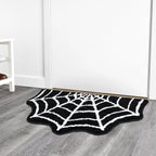 Meetory Spider Web Bath Mat, 31×20" Halloween Bath Mat Non-Slip Rugs Spiderweb Rug Machine Washable Goth Area Rugs Gothic Rug for Front Door, Bedroom, Living Home (Black)
