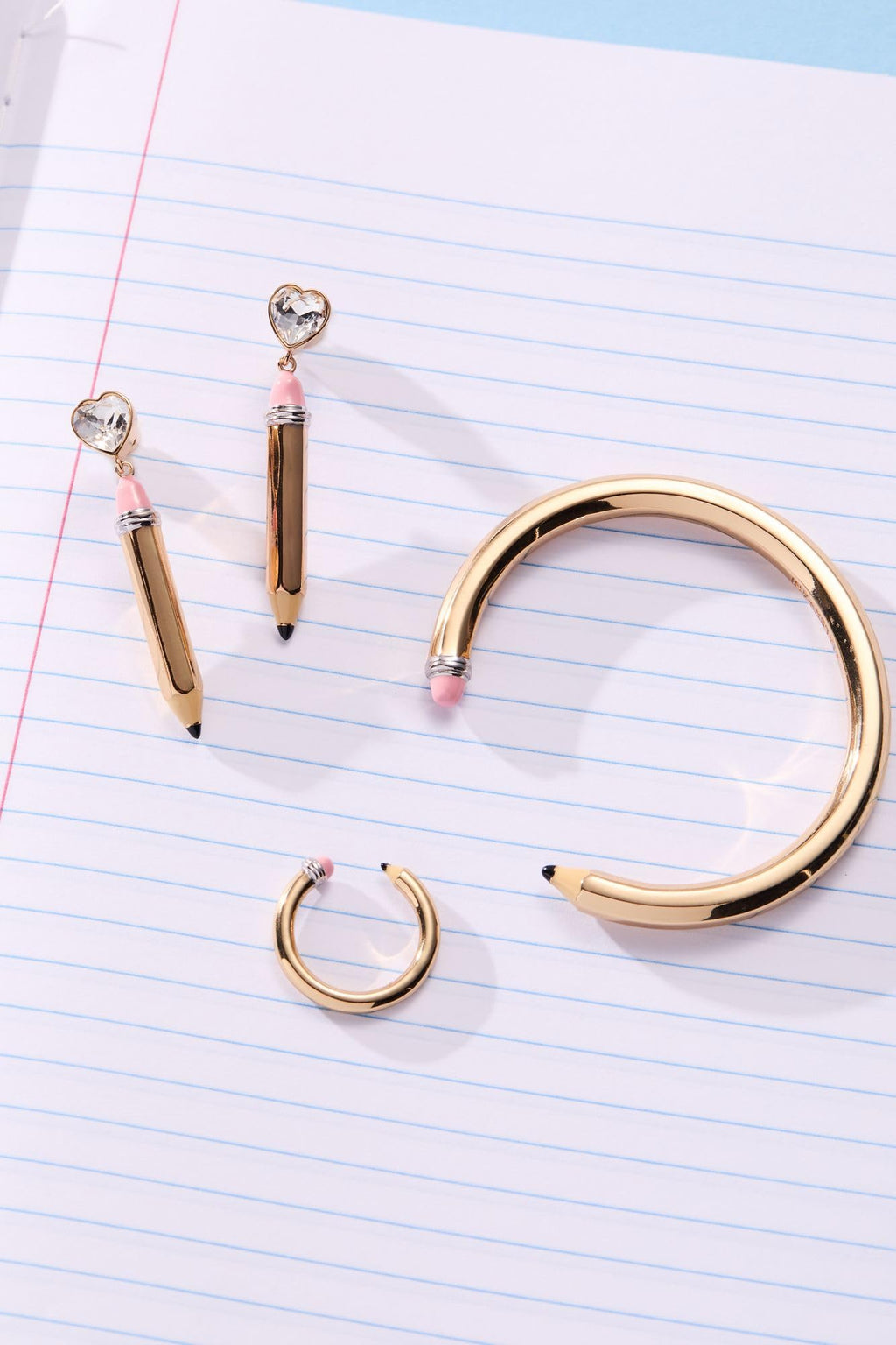 Alex and Ani Open Pencil Ring - Two Tone Nickel-Free Design, Cute Adjustable Ring, Fits Size 7, Unique School-Day Fashion for Women