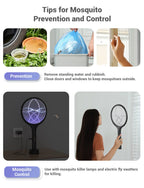 YISSVIC Electric Fly Swatter 4000V Bug Zapper Racket Dual Mode (1, Black)