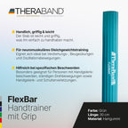 THERABAND FlexBar, Tennis Elbow Therapy Bar, Relieve Tendonitis Pain & Improve Grip Strength, Resistance Bar for Golfers Elbow & Tendinitis, Green, Medium, Intermediate