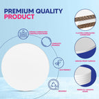 RICCLE Cake Boards - 8 Inch Cake Drums - Smooth-Edged Pack of 12 Cake Drums - Sturdy Cake Boards 8 Inch Round - Bend Resistant Multi-Layered Cake Base for Minimalist Displays