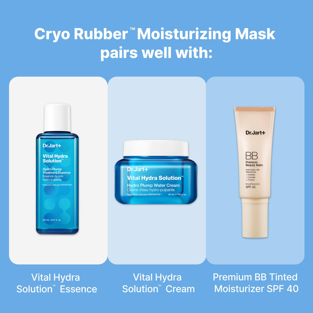 Dr.Jart+ Cryo Rubber Moisturizing and Cooling Korean Face Mask with Hyaluronic Acid and Peptides| Korean Skin Care