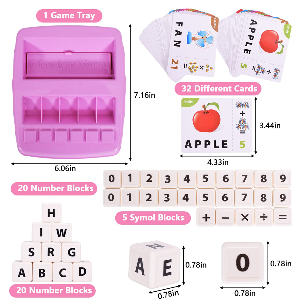 Educational Toys for Kids Ages 3-8, Matching Letter Spelling Game ABC Learning, learning toys for 4-7 year old girls ,Birthday Party Gifts Easter Basket Stuffer for 3 4 5 6 7 8 Year Olds Girls Pink