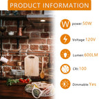 BOGAO Par20 Bulbs, 2 Pcs 120V 50W Par20 Light Bulbs, E26 Medium Base Long Lasting Life High Output Reflector Flood Lights Replacement Range Hood Light - Warm Light